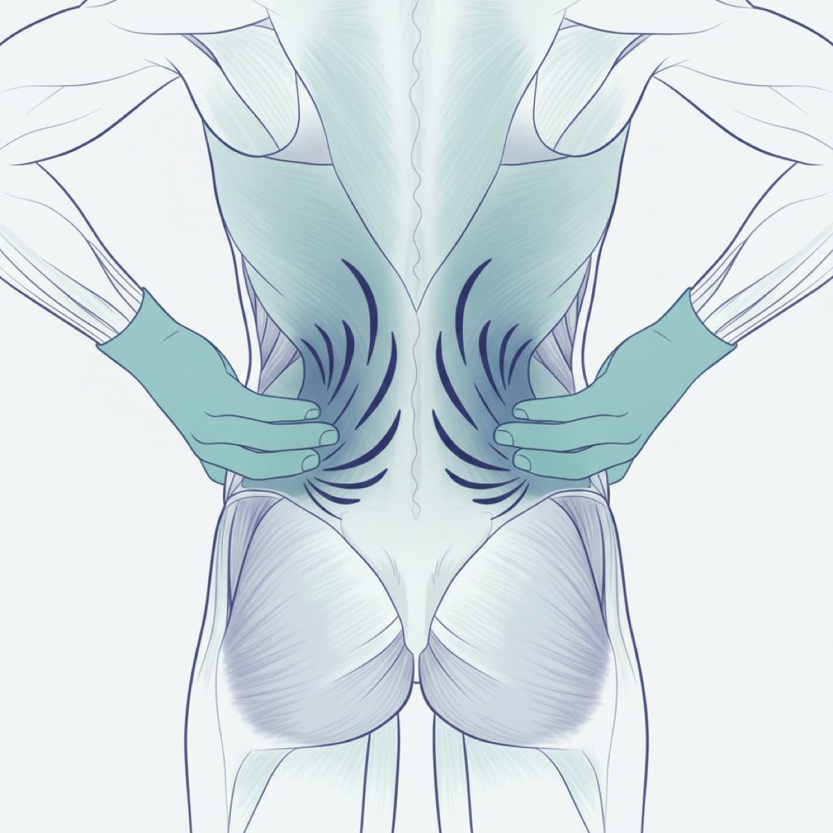 What is the fascia release technique for low back pain?