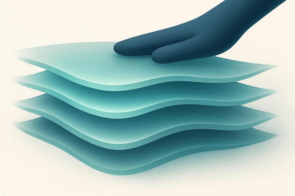Hands performing gentle fascia release on a back