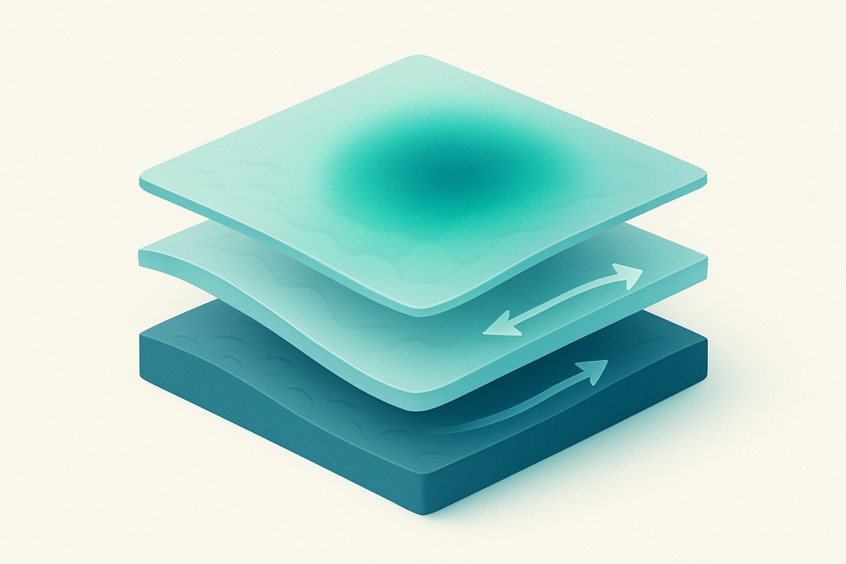 Visualization of soft-tissue glide between fascial layers